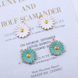 10pcs Daisy Sun Flower Enamel Charms Pendant Earring DIY Jewelry 18*21mm