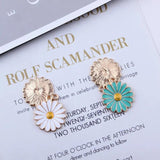 10pcs Daisy Sun Flower Enamel Charms Pendant Earring DIY Jewelry 18*21mm