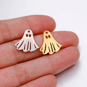 5Pcs Halloween Ghost Spirit Charms Stainless Steel DIY Jewelry Making Supplies