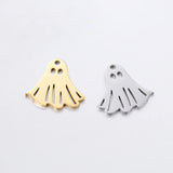 5Pcs Halloween Ghost Spirit Charms Stainless Steel DIY Jewelry Making Supplies