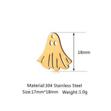 5Pcs Halloween Ghost Spirit Charms Stainless Steel DIY Jewelry Making Supplies