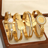 18K Stainless Steel Bangles Bracelets for Women
