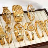 18K Stainless Steel Bangles Bracelets for Women