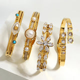 18K Stainless Steel Bangles Bracelets for Women