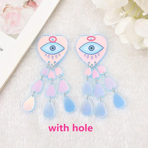 4 Pcs Acrylic Heart Charms for Jewelry Making