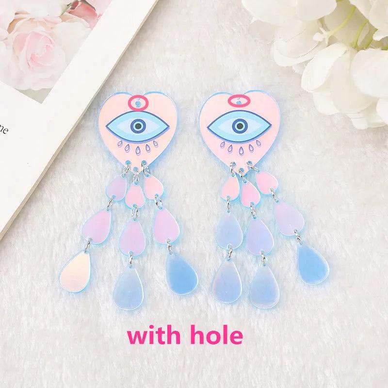 4 Pcs Acrylic Heart Charms for Jewelry Making