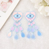 4 Pcs Acrylic Heart Charms for Jewelry Making