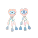 4 Pcs Acrylic Heart Charms for Jewelry Making
