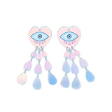 4 Pcs Acrylic Heart Charms for Jewelry Making