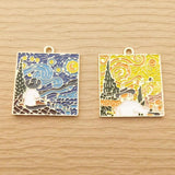 10pcs Abstract Painting Charm for Jewelry Making Earring Pendant Necklace