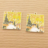 10pcs Abstract Painting Charm for Jewelry Making Earring Pendant Necklace