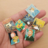 10pcs Abstract Painting Charm for Jewelry Making Earring Pendant Necklace