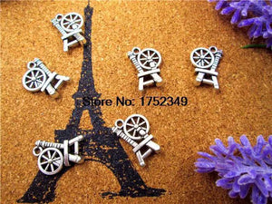 25pcs Spinning Wheel Charms Tibetan Silver 20mm x 14mm
