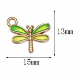 20Pcs Mini Enamel Dragonfly Pendants for Jewelry Making DIY Earrings Bracelet