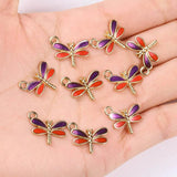 20Pcs Mini Enamel Dragonfly Pendants for Jewelry Making DIY Earrings Bracelet