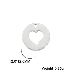 20pcs Stainless Steel Heart Charms for Jewelry Making DIY Bracelets Necklaces