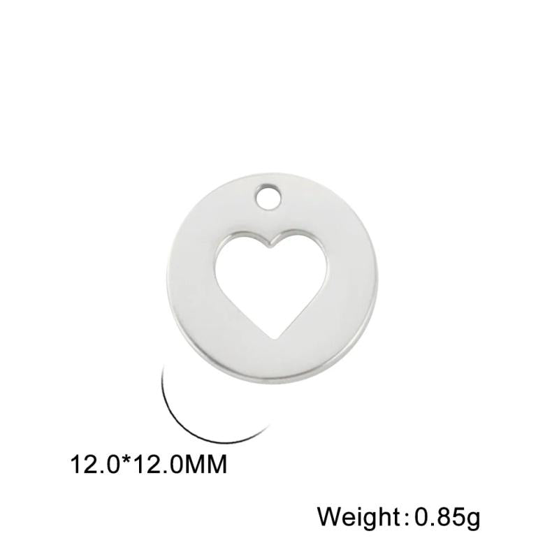 20pcs Stainless Steel Heart Charms for Jewelry Making DIY Bracelets Necklaces