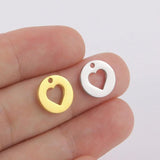 20pcs Stainless Steel Heart Charms for Jewelry Making DIY Bracelets Necklaces