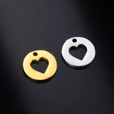 20pcs Stainless Steel Heart Charms for Jewelry Making DIY Bracelets Necklaces