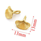 10pcs Ginkgo Leaf Pendants Stainless Steel DIY Jewelry Findings Charms