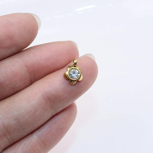 10pcs 8MM StainlessSteel Flower Stones Charms DIY Anklets Earrings Bracelets