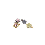 10pcs 8MM StainlessSteel Flower Stones Charms DIY Anklets Earrings Bracelets