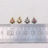 10pcs 8MM StainlessSteel Flower Stones Charms DIY Anklets Earrings Bracelets