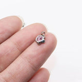 10pcs 8MM StainlessSteel Flower Stones Charms DIY Anklets Earrings Bracelets