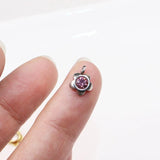 10pcs 8MM StainlessSteel Flower Stones Charms DIY Anklets Earrings Bracelets