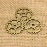 (50 pcs) 25mm Vintage Metal Alloy Gear Charm Jewelry Findings