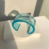 Acrylic Resin E-shaped Bangle Bracelet for Women
