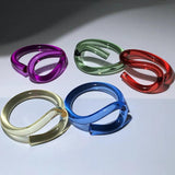 Acrylic Resin E-shaped Bangle Bracelet for Women