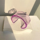Acrylic Resin E-shaped Bangle Bracelet for Women
