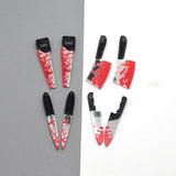 10pcs Bloody Dagger Saw Acrylic Charms Hallowmas Earring Keychain
