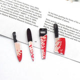 10pcs Bloody Dagger Saw Acrylic Charms Hallowmas Earring Keychain