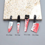10pcs Bloody Dagger Saw Acrylic Charms Hallowmas Earring Keychain