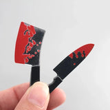 10pcs Bloody Dagger Saw Acrylic Charms Hallowmas Earring Keychain