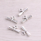 30PCS 11*21mm Graduate Cap Charms Letter Pendant Jewelry