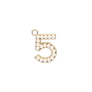 10pcs Number Five Flower Perfume Golden Charms Metal Pendant