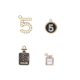 10pcs Number Five Flower Perfume Golden Charms Metal Pendant