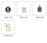 10pcs Number Five Flower Perfume Golden Charms Metal Pendant