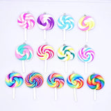 10pcs Colorful Double-sided Lollipop Resin Charms DIY Crafts Jewelry Making