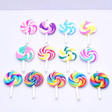 10pcs Colorful Double-sided Lollipop Resin Charms DIY Crafts Jewelry Making