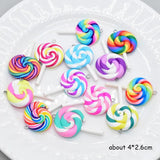 10pcs Colorful Double-sided Lollipop Resin Charms DIY Crafts Jewelry Making