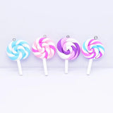 10pcs Colorful Double-sided Lollipop Resin Charms DIY Crafts Jewelry Making