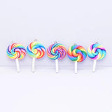 10pcs Colorful Double-sided Lollipop Resin Charms DIY Crafts Jewelry Making