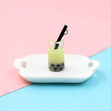 10Pcs Resin Pearl Milk Tea Bottle Charms Pendants DIY Decoration