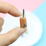 10Pcs Resin Pearl Milk Tea Bottle Charms Pendants DIY Decoration