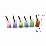 10Pcs Resin Pearl Milk Tea Bottle Charms Pendants DIY Decoration