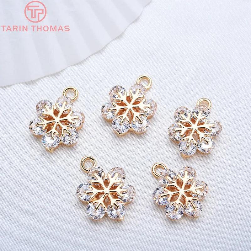 4PCS 13MM Snowflake Charms Pendants High Diy Jewelry Accessories
